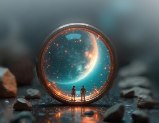 Keyvisual Teaser Blick über den Tellerrand Februar 20255: Schwarze Löcher und das kosmische Spinnennetz der Galaxien